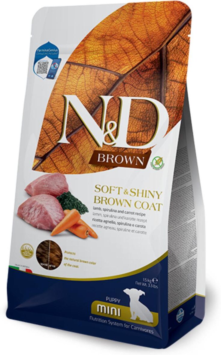 N&D Brown Soft&Shiny Brown Coat Mini Puppy con Agnello 1.5KG