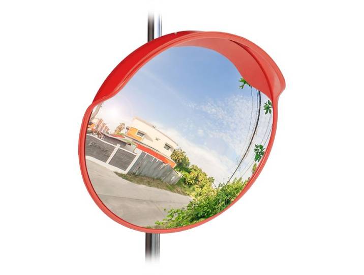 Relaxdays Verkehrsspiegel 60 cm rot