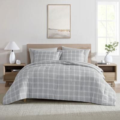 Swift Home Plaid Reversible Bed in a Bag 7PC Bedding Comforter & Sheet Set