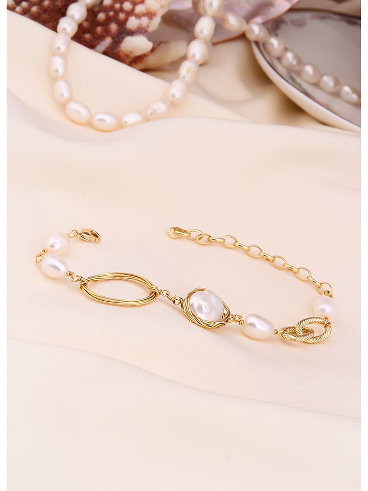 L'Atelier de Gaia Vergold. Armband mit Perlen - onesize