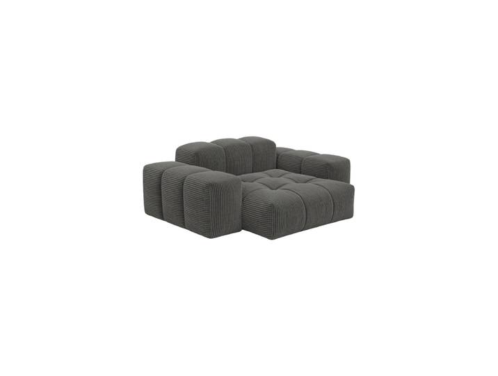 Design Loungesessel „Avenza“, Cordsamt Cordsamt Dunkelgrau BLOOMINGLOFT Collection