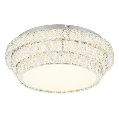 GLOBO LIGHTING LED Deckenleuchte "KLARA", verchromt, Leuchten, Deckenlampe/Kristalle/Nachtlicht/Farben fixierbar/elegant, LED Deckenleuchte