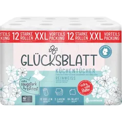 KP GLUECKSBLATT - Glücksblatt Küchenrollen reinweiß 3-lagig, 12 Rollen