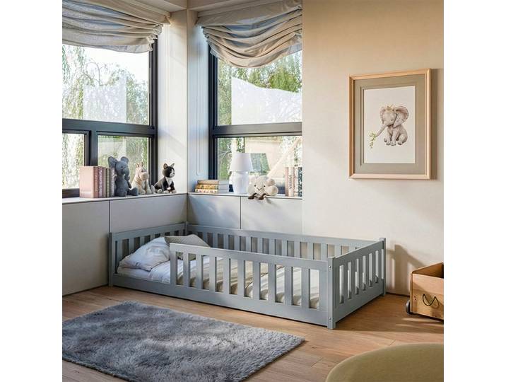 Lit au sol 80x160 sommier inclus Maya Gris