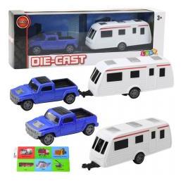 Lean Toys Lean Metall-Autobausatz Mit Camper-Anhänger Blau (66649404)