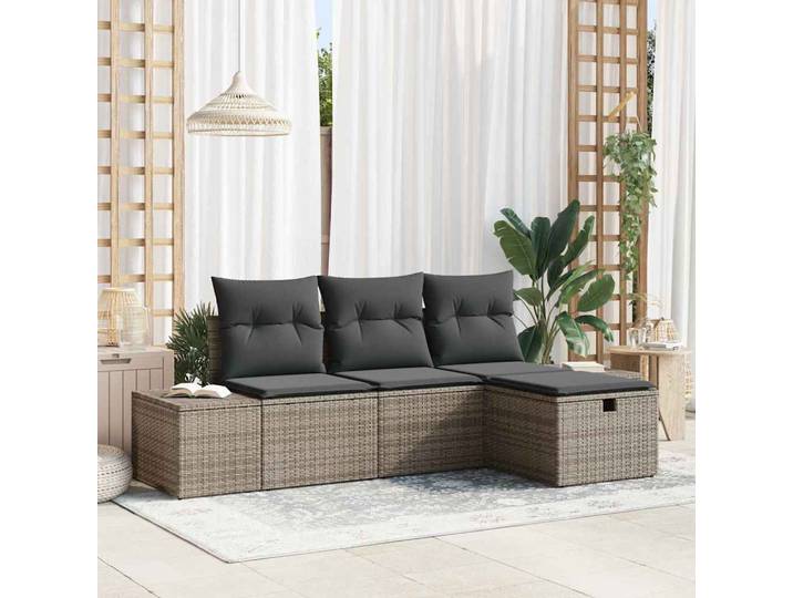 vidaXL Sofa Set 4 stk. Poly-Rattan