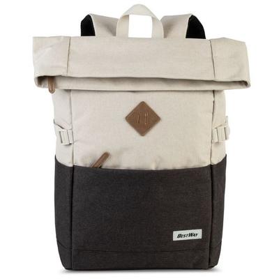 BESTWAY® Rucksack Campus Sytle, Rolltop, natur/taupe, variabel von 19 bis 25 Litern