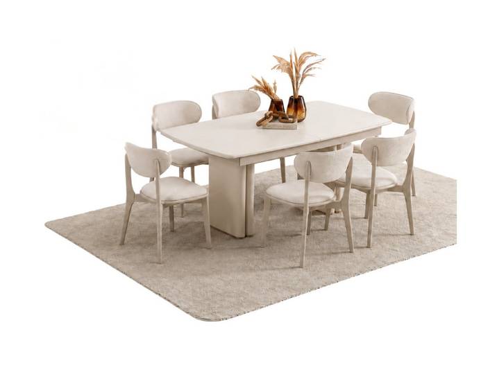 Villa Möbel Esszimmer-Set Sedona, (Esszimmer-Set, 7-St., Esstisch und 6 Stühle), Esstisch mit Stühlen für Familie und Gäste