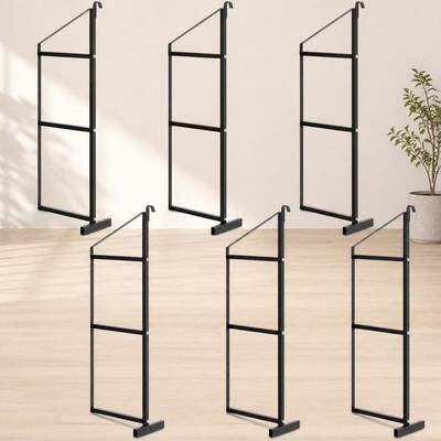 Garvee 6 Pack 3 Tier Shipping Container Shelving Brackets 22x60 In Black - 6 pcs
