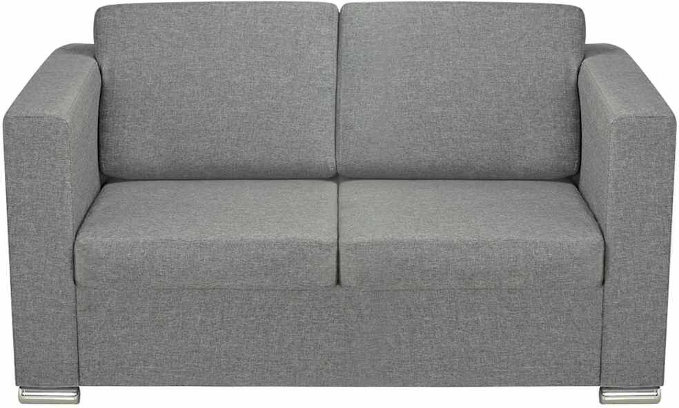 vidaXL Ensemble de canapés deux pièces Tissu Gris clair