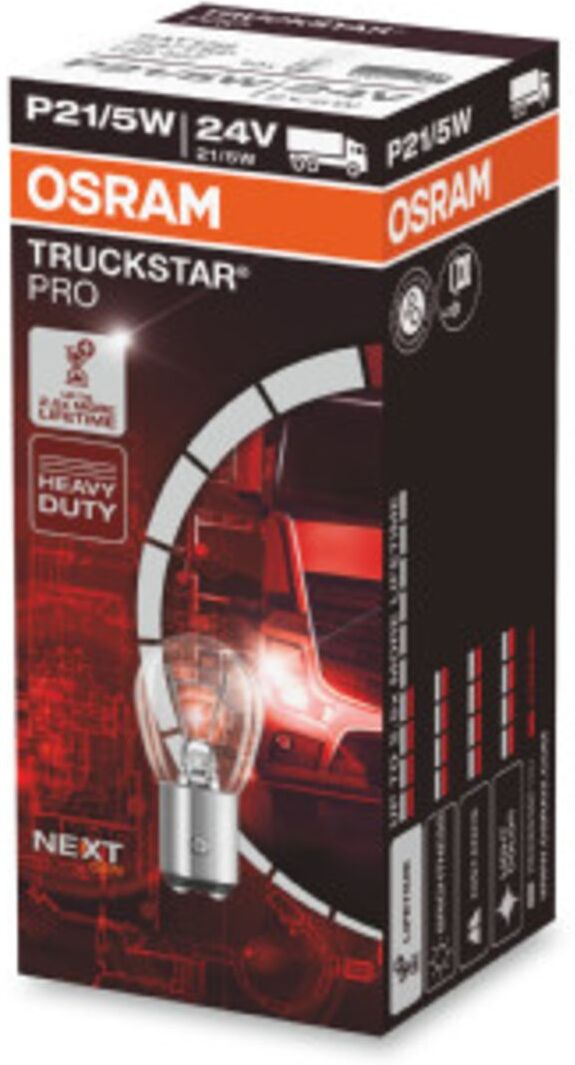 Ams-Osram Glühlampe OSRAM P21/5W Truckstar Pro NextGen 24V, 5/21W, 10 Stück