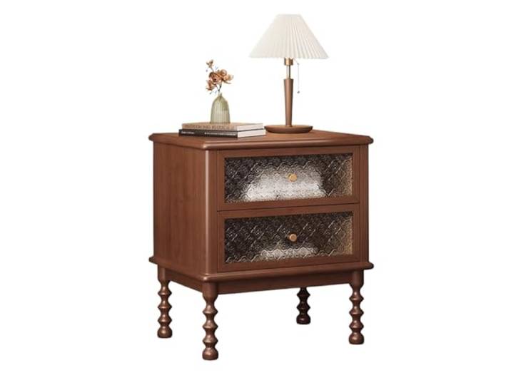 AZHKJKZH Nachttisch Home Nachttisch Vintage Holz Lagerung for Schlafzimmer Wohnzimmer Schlafzimmer(Brown)
