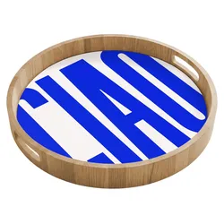 TABLETT Ciao - Großbuchstaben - Blau - Minimalistisch Siervierplatte 40x40 cm