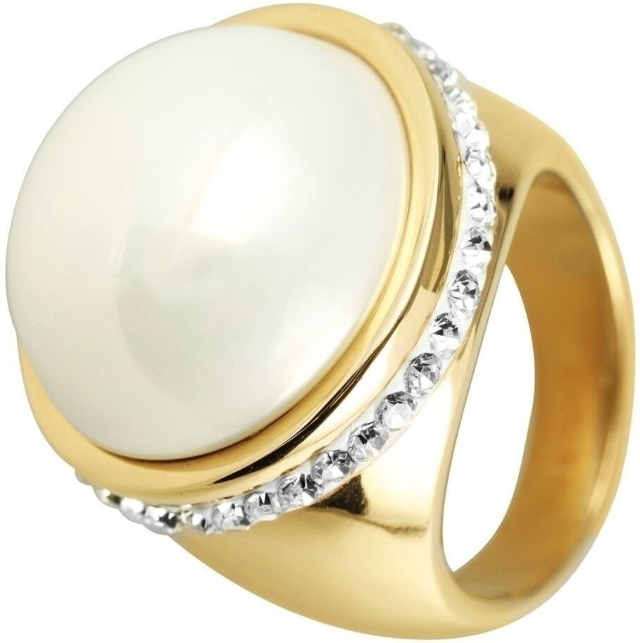 Fingerring AKZENT "Gemma, Ionenplattierung" Gr. 60, gold (goldfarbig), Fingerringe, Damen, 60, Edelstahl, Fingerring