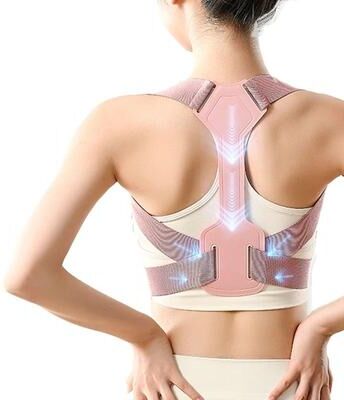 Uplifted Goods Breathable Adjustable Posture Corrector Belt pink m