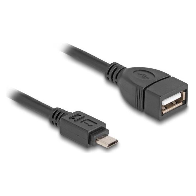 Delock USB 2.0 OTG Kabel Typ Micro-B Stecker zu Typ-A Buchse (0.11 m, USB 2.0) (83018)