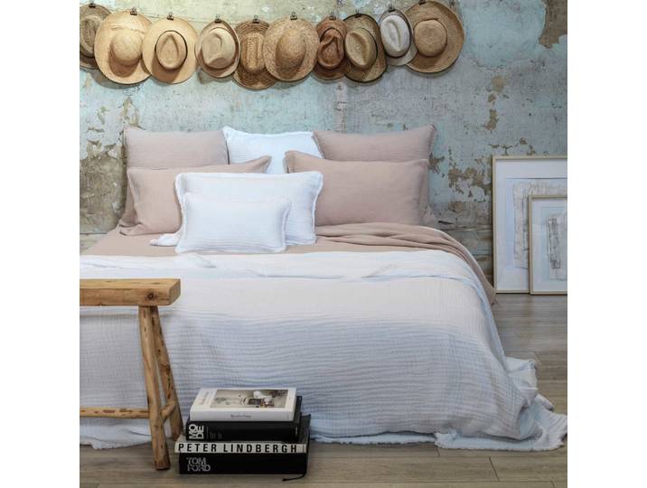 Dessus de lit en gaze de coton blanc 260X270 CM