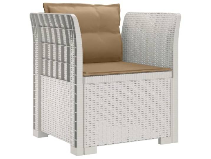 Sessel Un peu Rattan , Polypropylen, weiß, mit Kissen Eleganter Sitz, strapazierfähiges Polypropylen, Kissen inklusive, einfache Pflege, einfache Montage zu zweit