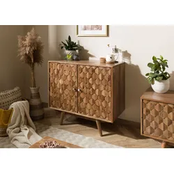 Kommode Akazie 80x42x75 Akazie natur lackiert MOSAYK  #113