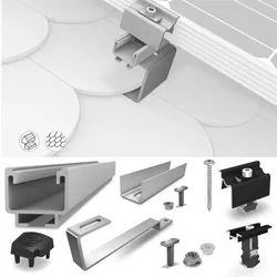 K2 Systems SolidRail Set Biberschwanz auf Ziegel Schrägdach für Biberschwanz für 18 Module