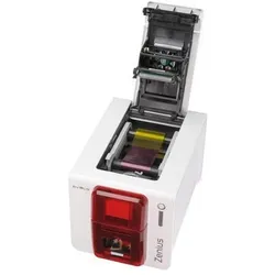 Evolis Zenius Classic Line (Thermotransfer, Schwarz-Weiss), Drucker, Weiss, Rot