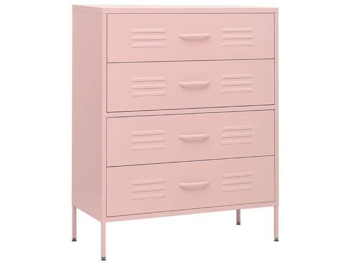 NEW Meuble stockage - vidaxL - Commode Rose 80 x 35 x 101 5 cm Acier - Commode de chambre 48458