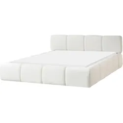 BETT mit Lattenrost 160/200 cm Stoff Cremeweiß Orville