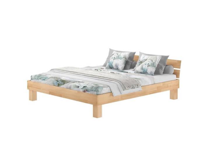 Lit adulte en hêtre naturel 180x200 style moderne au choix V-60.80-18sans accessoires