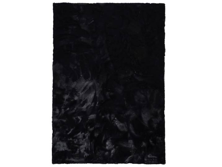Tapis en fausse fourrure noir 160x230 cm