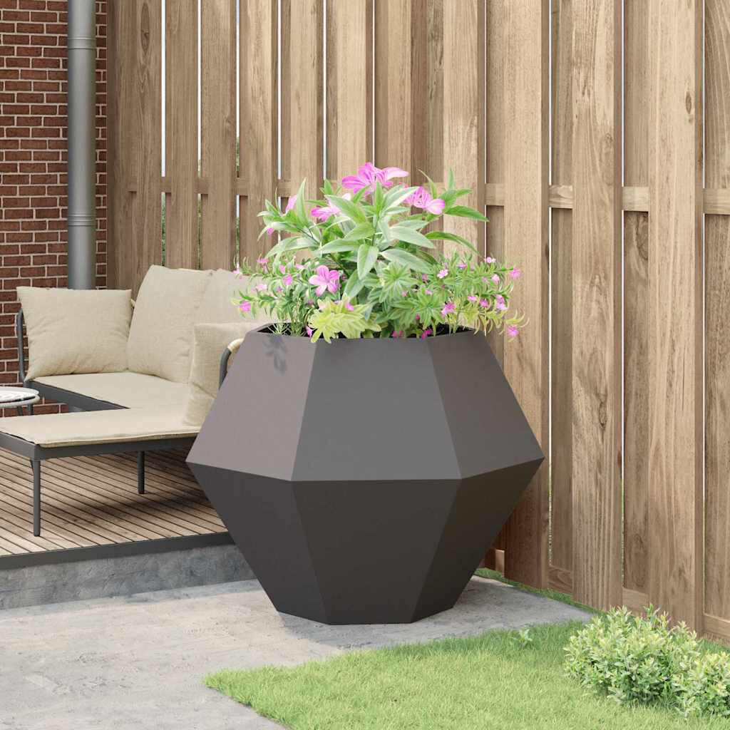 Metro Planter Steel Black 80cm H x 100cm W x 100cm D