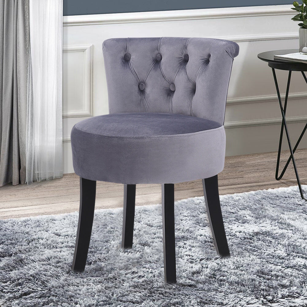 Mercer41 Weber Solid Wood Accent Stool Grey 69.5cm H X 40cm W X 40cm D