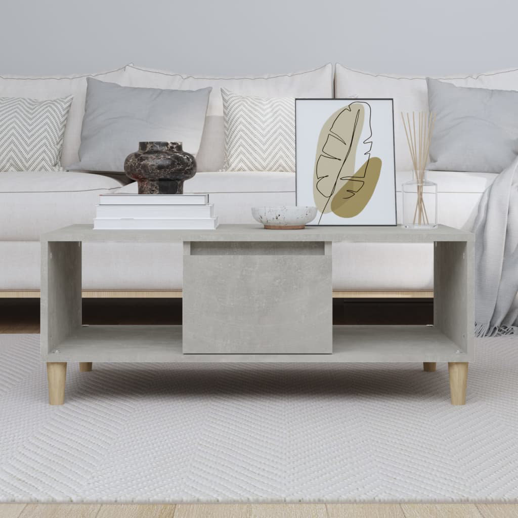 17 Stories Huntoon Coffee Table with Storage Concrete Grey
