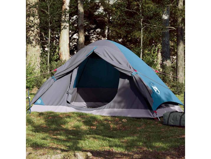 vidaXL Kuppel-Campingzelt 4 Personen Blau Wasserdicht