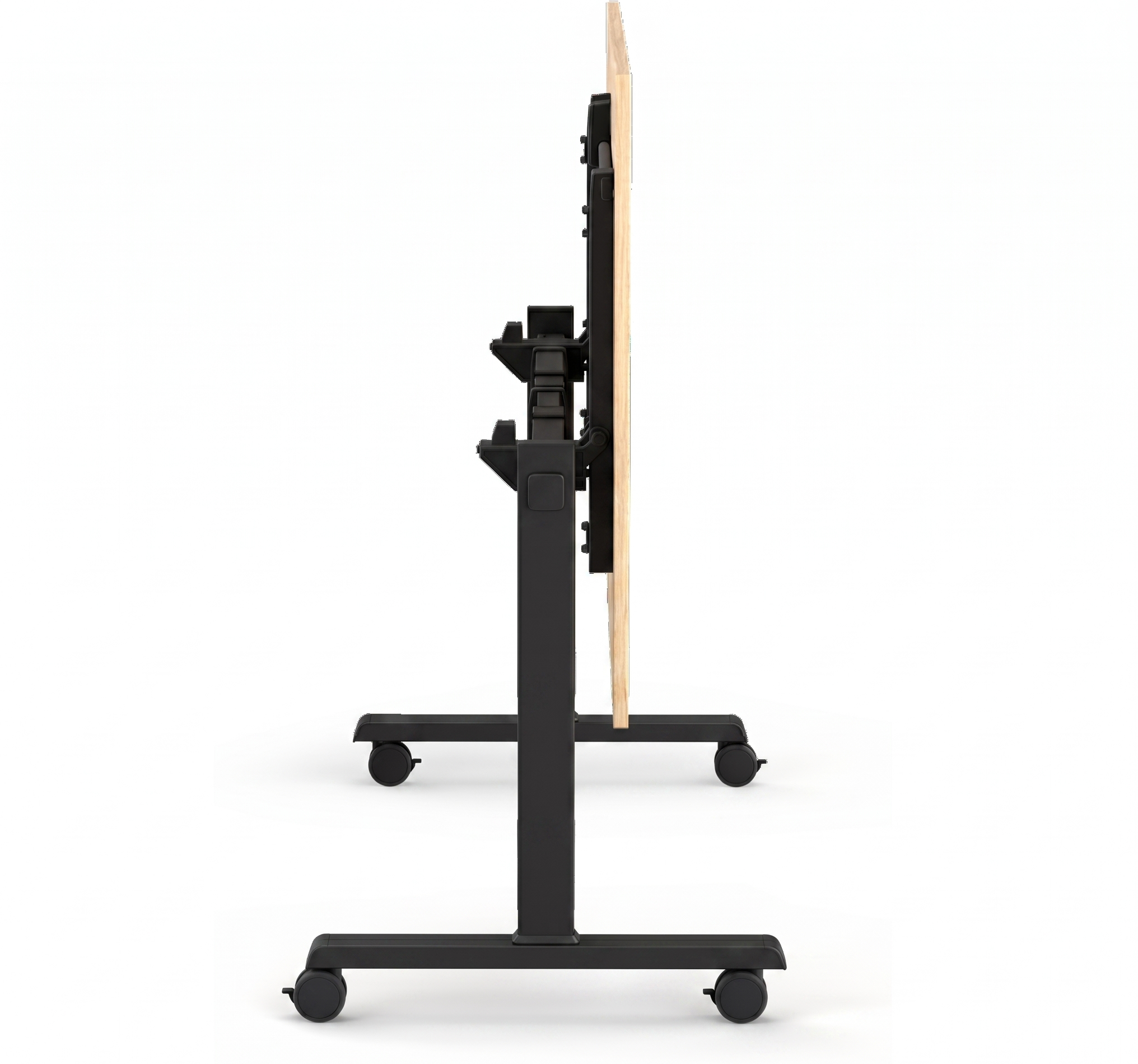 B2B Partner Mobiler Schreibtisch MATCH, 120x80 cm, schwarzes Metallgestell, grau