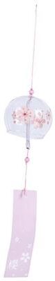 Inspire Select Japanese Sakura Glass Wind Chime Handmade Clear Wind Bell Hanging Decor For Home & Garden d