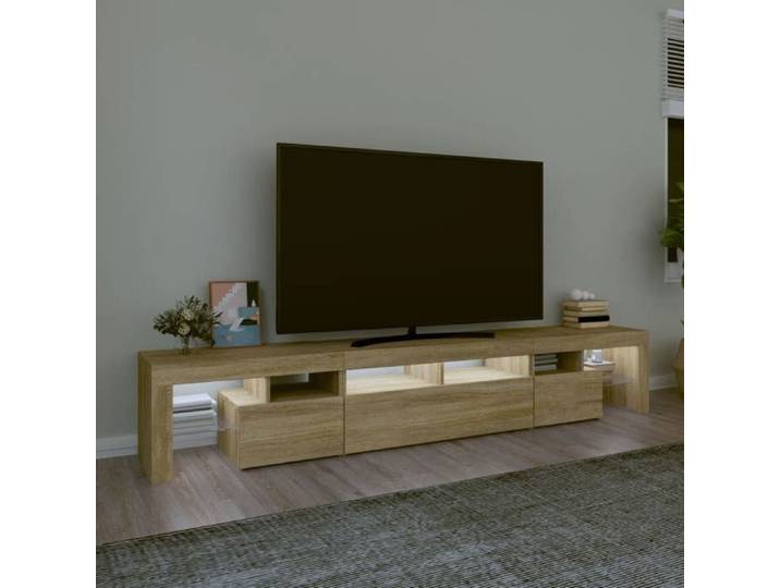En Promotion Meuble TV avec lumières LED - CLOUD - Meuble Télé Bas - CABINET/BANC TV - Chêne sonoma 230x36 5x40 cm 2993880