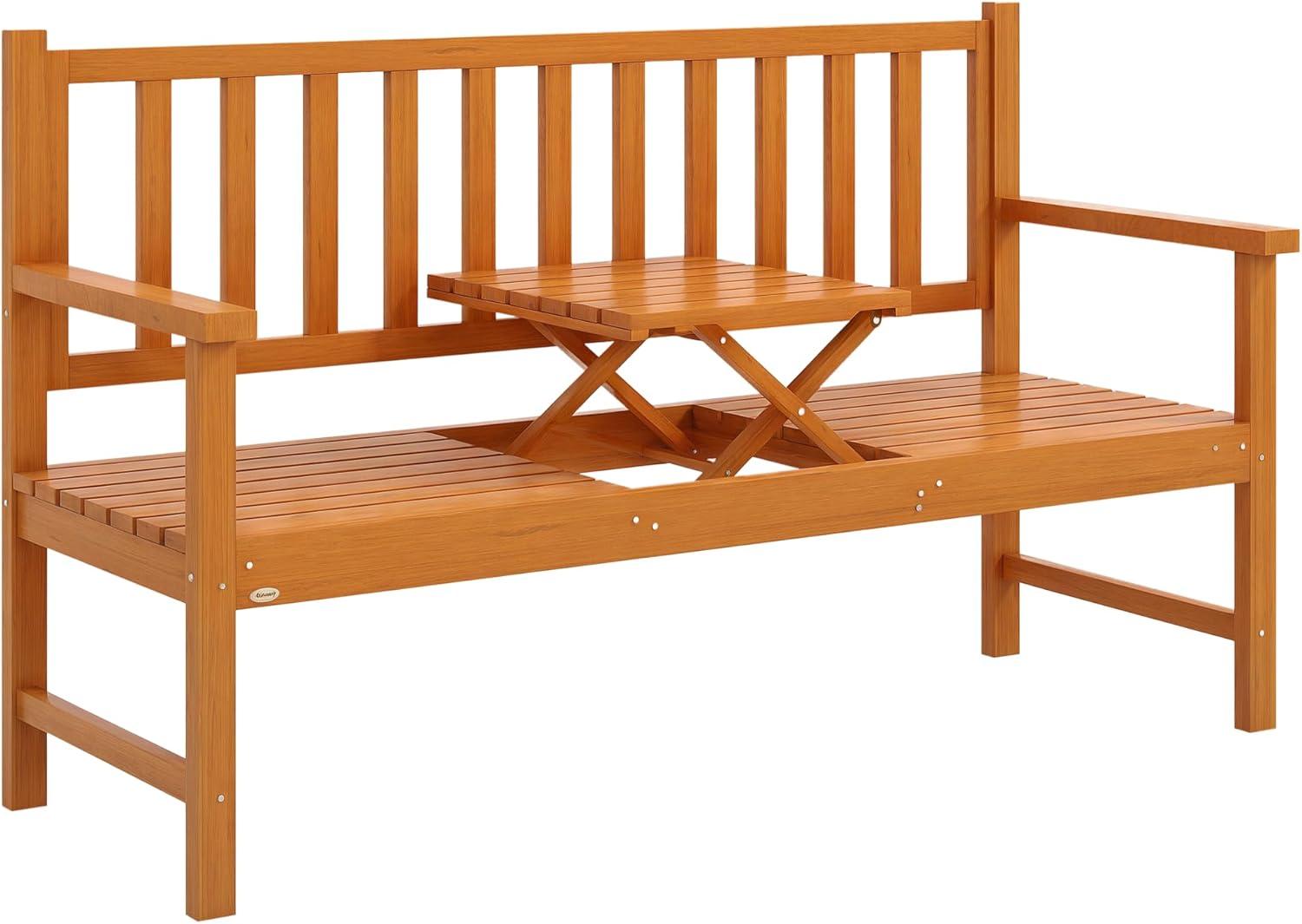 Gartenbank - Parkbank - Sitzbank - Terrassenbank - Balkonbank - 3-Sitzer mit klappbarem Tisch