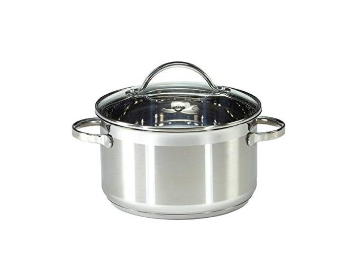 Krüger Edelstahl Kochtopf Ohio Ø 16 cm (1,5 L) Mit Glasdeckel