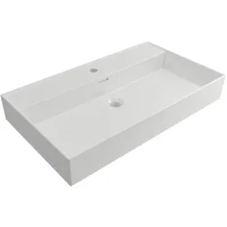 Plieger, Waschbecken, Kansas wastafel - 80x45 cm - met kraangat - wit (450 mm, 800 mm)