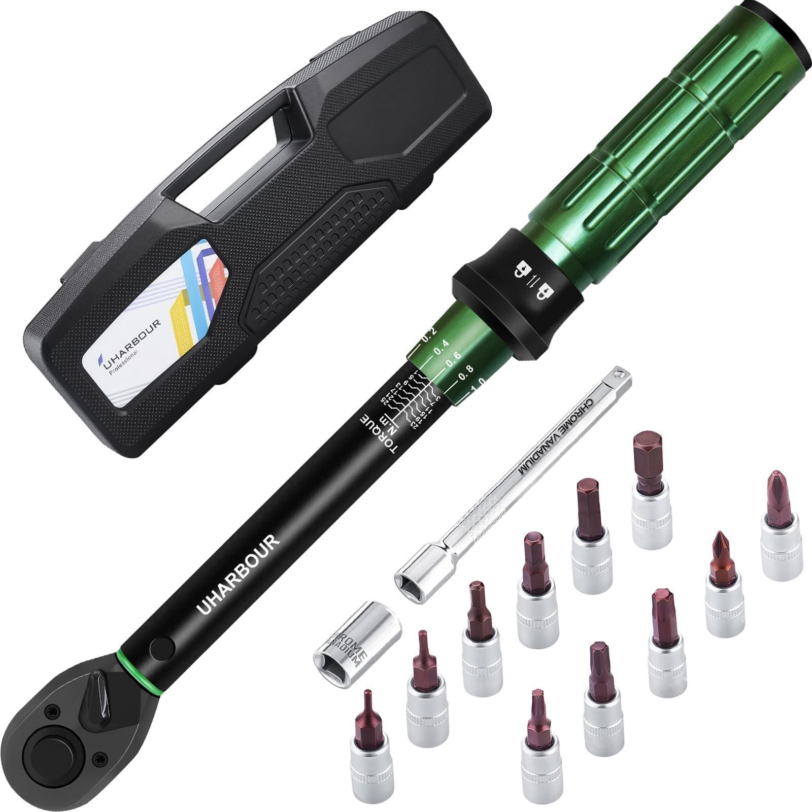 Moment sleutelset 1-25 Nm met bits en verlengstuk