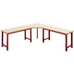 Manuflex WP1415.3003 Fünfeck-Verkettungselement PROFI mit Multiplexplatte, für Tischtiefe = 700 mm Rubin-Rot