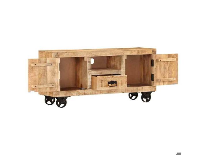 Soldes d'automne Meuble Télévision Brun - ARMOIRE TV - Bois de manguier brut 110x30x50cm 411 697023717412