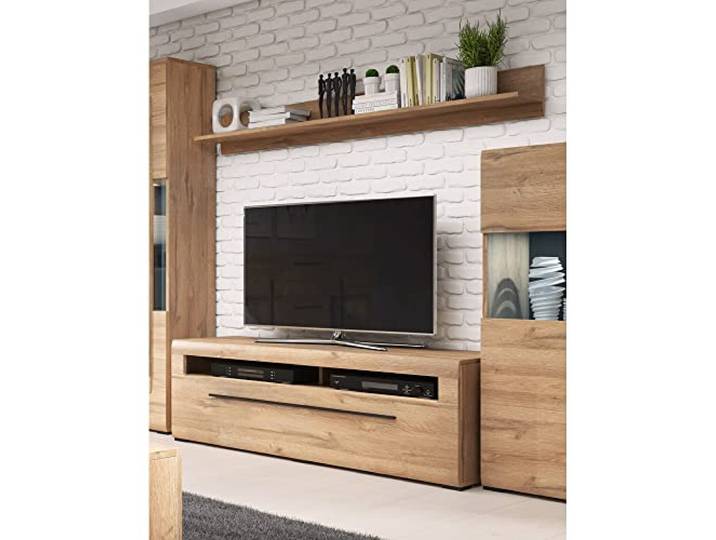 Lomadox Lowboard Eiche Grandson Nb. moderner Stil mit Metallgriffen, B/H/T: ca. 160/52/50 cm