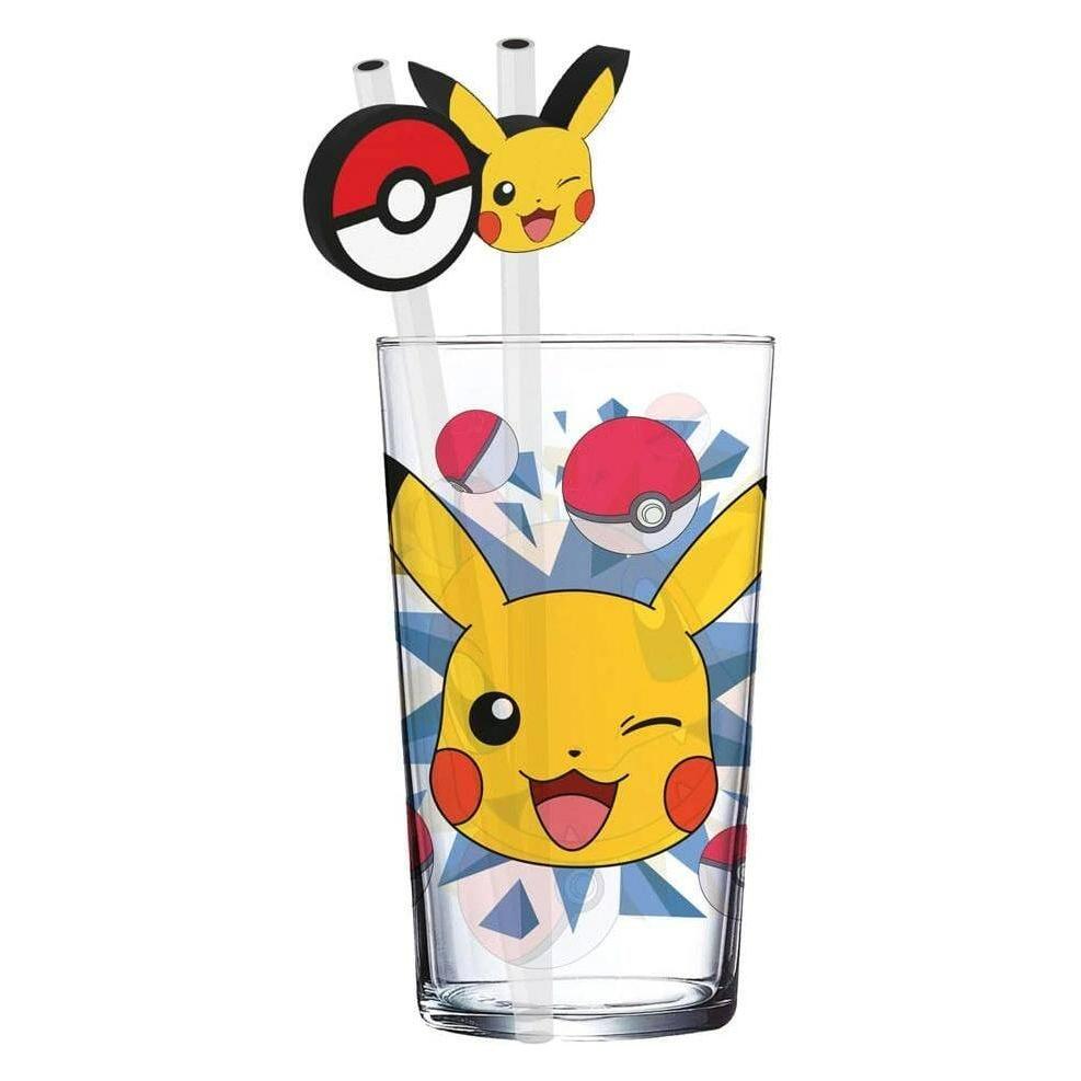 Stor Pokémon Glas Tumbler mit Trinkhalmen Pikachu (STR92215)