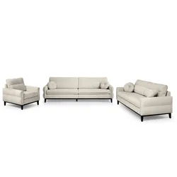 SITZGARNITUR Belweder, zwei Sofas+Sessel, Beige, Bouclé