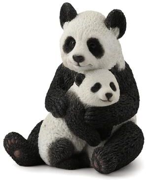 Unicorn Studio 4.53 in H Mother Panda Hugging Cub Figurine Poly Resin