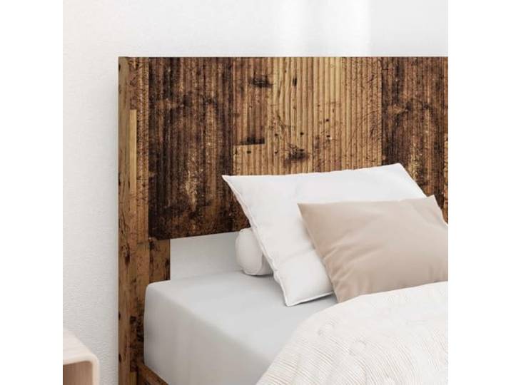KTHLBRH Bett mit Kopfteil und Stauraum aus antikem Holz Lattenrost aus Sperrholz, Unterstützung 140 kg, modernes Design, einfache Reinigung