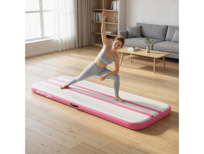 SPORTNOW Tapis Gym 3,05m Gonflable avec Pompe et Sac
