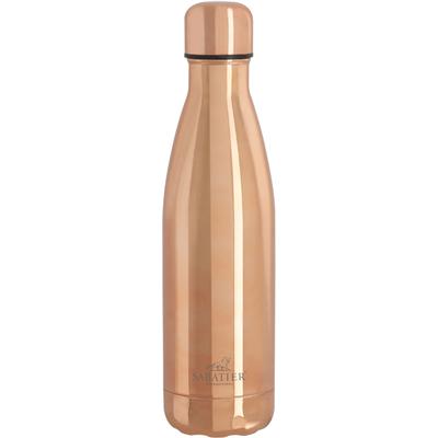 Isolierflasche "Brasserie", gold, H:26,5cm, Edelstahl, Silikon, SABATIER INTERNATIONAL, Trinkflaschen, Isolierflasche, 500 ml, doppelwandiger Edelstahl, tropfsicher