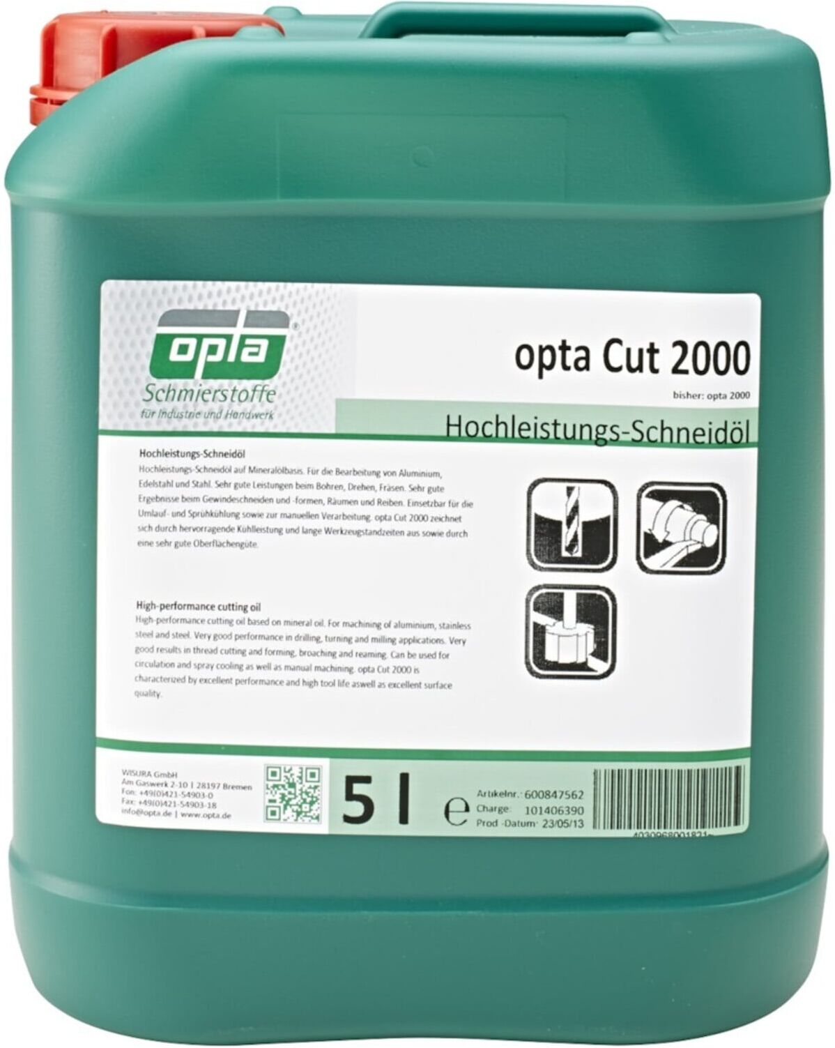Schneidmittel Opta Cut 2000 5L. Kanister chlorfrei ; Fuchs Schmierstoffe (600847562)